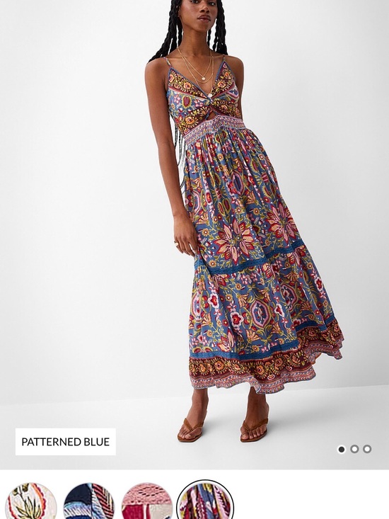 Icone Dresses & Skirts - ICONE Bohemian Patterned Blue Maxi Skirt Dress